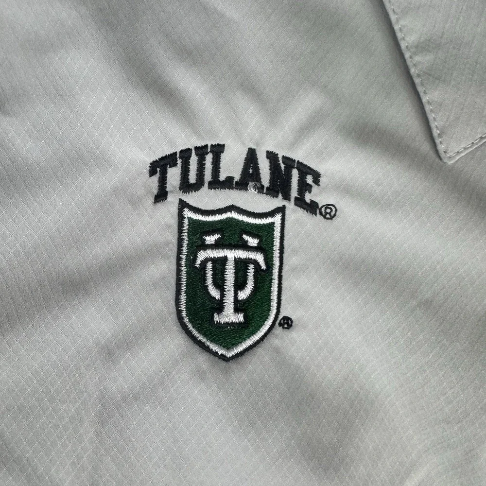 Columbia PFG Shirt Mens Medium Gray Omni-Shade Performance Fishing Tulane